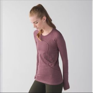 Lululemon swiftly tech long sleeve crew striped